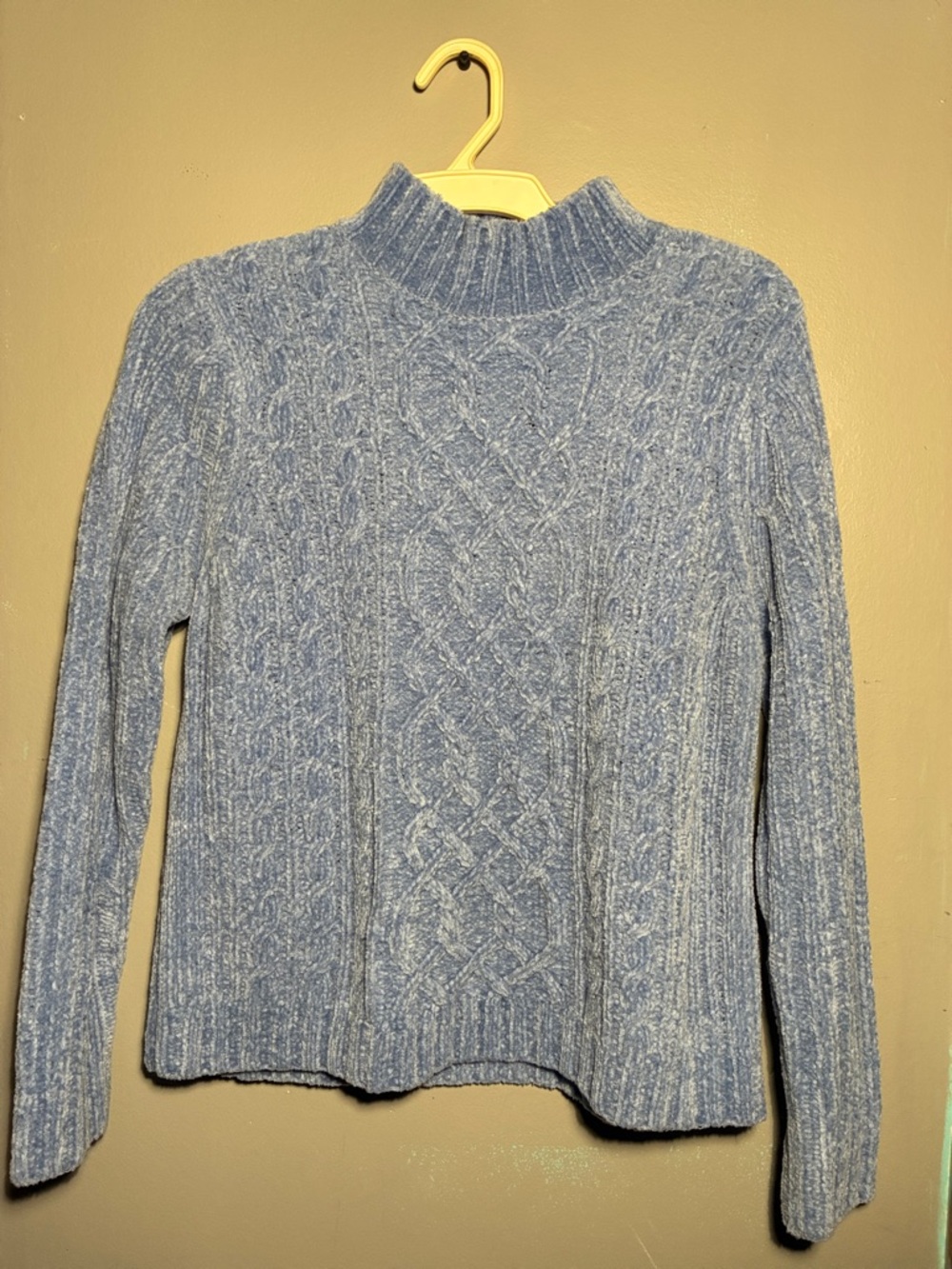 croft & barrow Sky Blue Cable Mock Neck Sweater